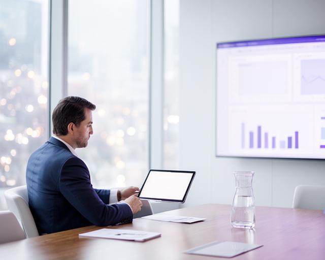 Finance manager reviewing automated reporting dashboards
